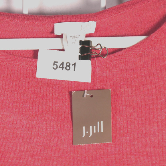 NEW J Jill Tunic Sweater Womens Size PL Petite Large Pink Laced Sides Cotton - Picture 6 of 7